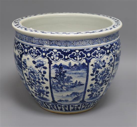 A 19th century Chinese blue and white jardiniere diameter 31cm